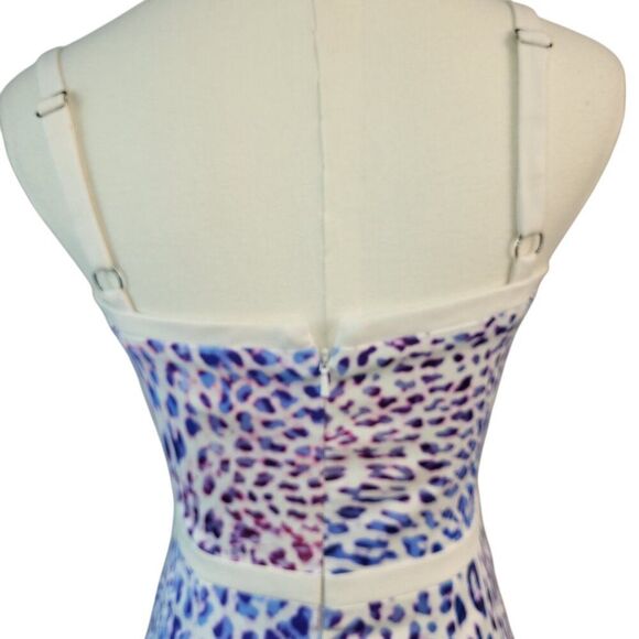 Black Halo Size 0 Multi-Color Ombre Animal Print Dress RTR Strapless USA Made - Picture 3 of 16
